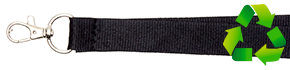 Nachhaltiges Schlüsselband, Schwarz, 20 mm