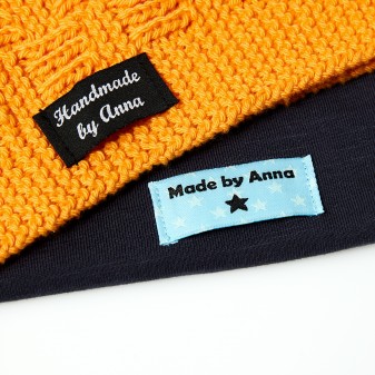 Labels mit Enden gefalzt